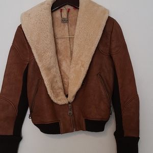 Doma sheep shearling bomber jacket size xs